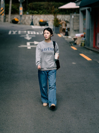 Classic Slab Logo Sweatshirts (Melange Gray)