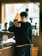Yak Wool Crewneck Sweater (Navy)
