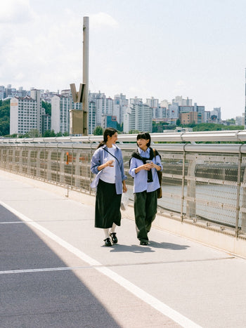 (W)Breeze Stripe Shirts (Light Blue)