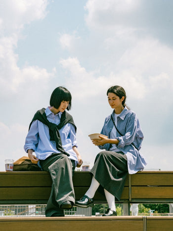 (W)Breeze Stripe Shirts (Light Blue)