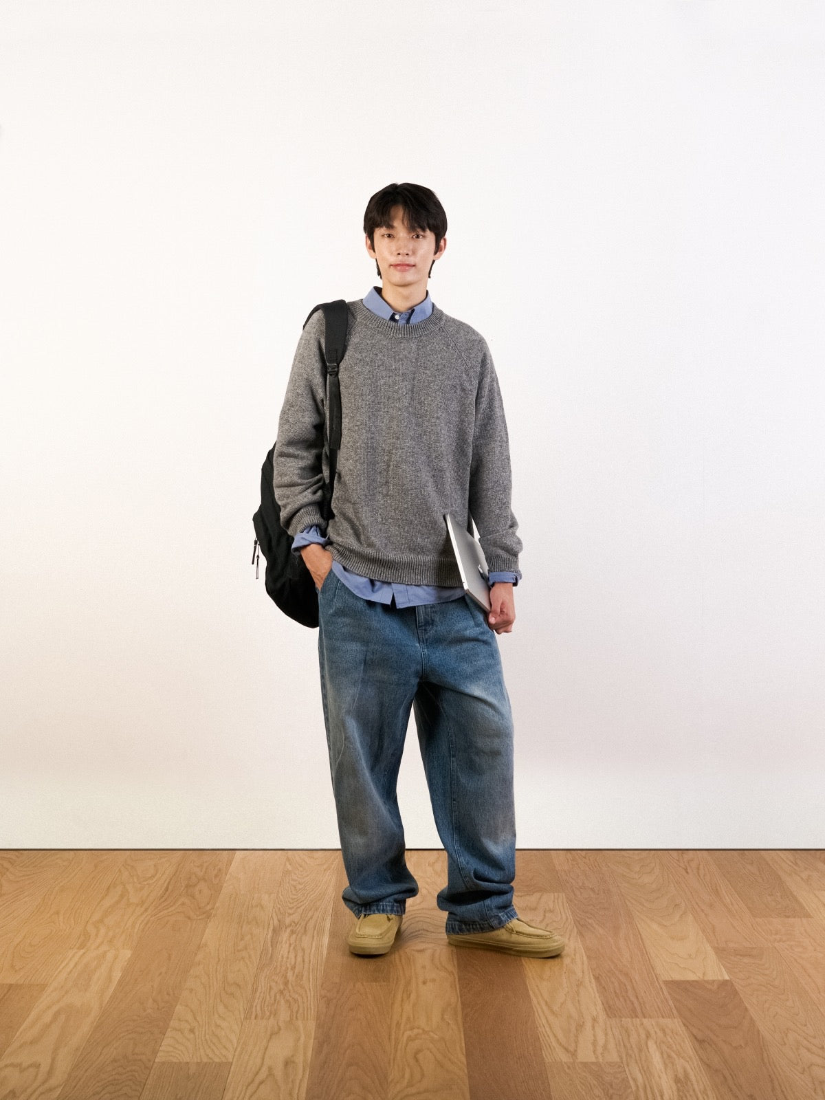 Yak Wool Crewneck Sweater (Gray) | Havehad