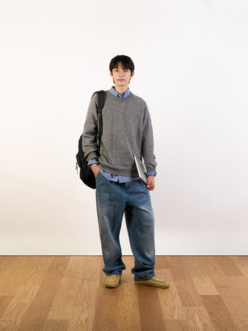 Yak Wool Crewneck Sweater (Gray)