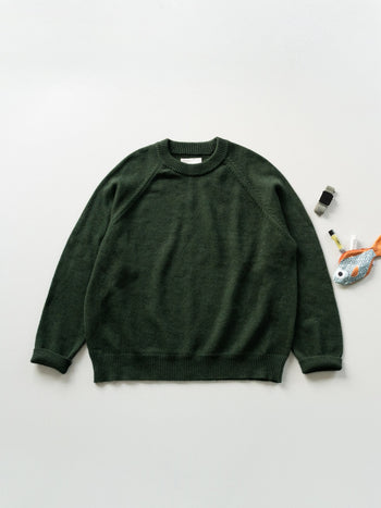 Yak Wool Crewneck Sweater (Deep Green)