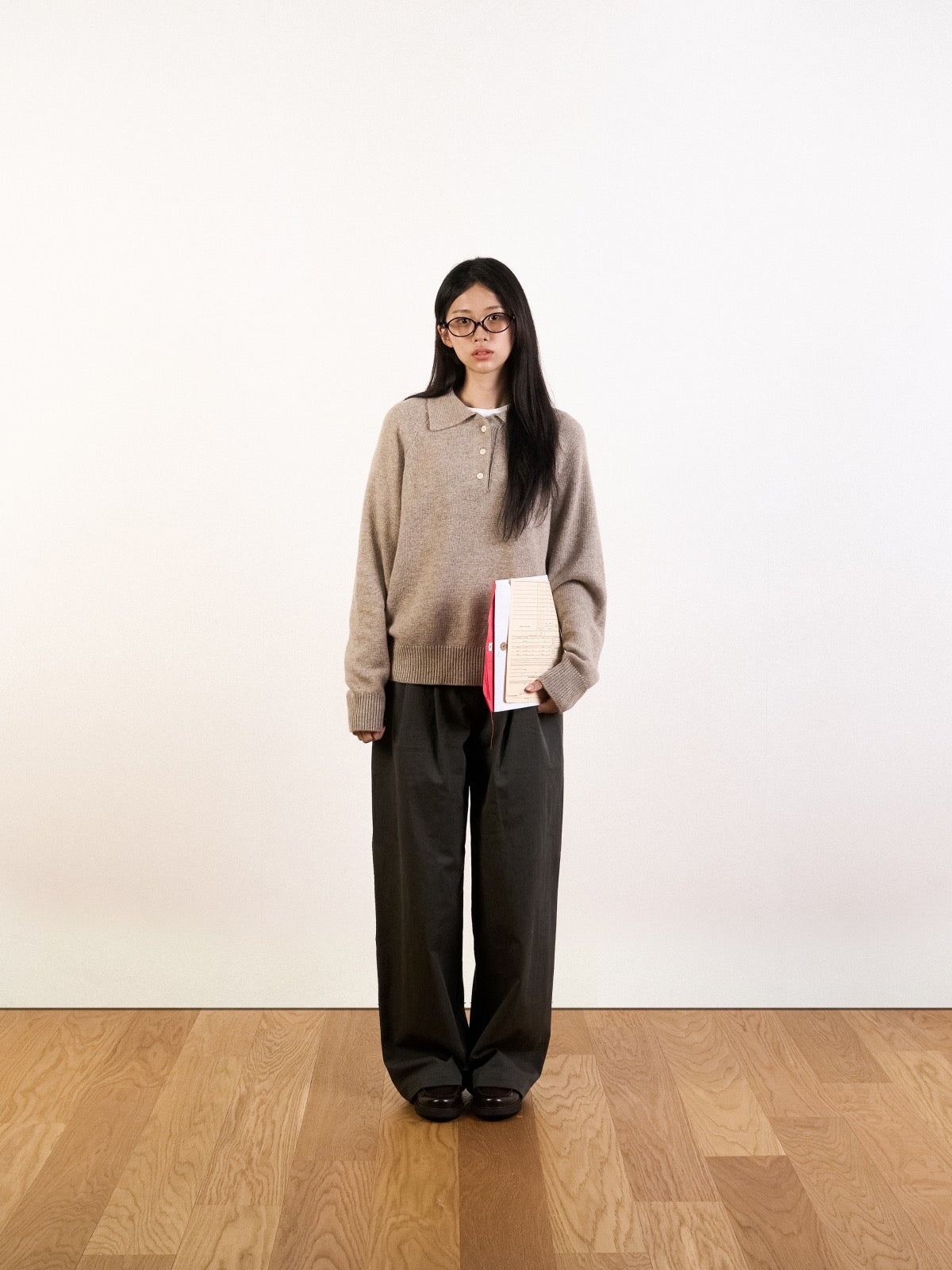 Yak Wool Collar Knit (Navy)