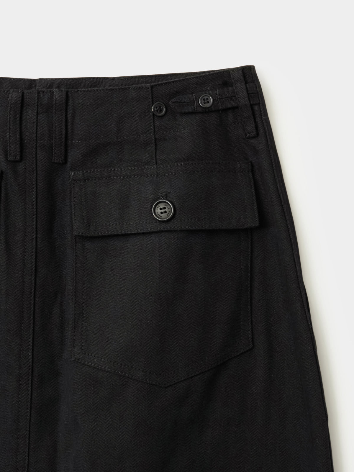 Herringbone Twill Fatigue Skirt (Black)
