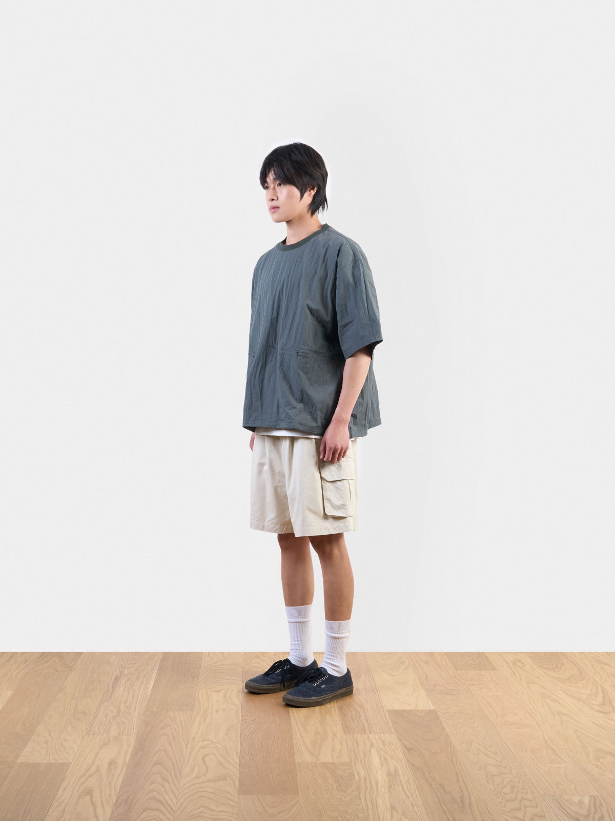 Utility Pin-tuck Cargo Shorts (Ecru)