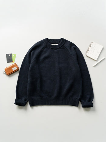 Yak Wool Crewneck Sweater (Navy)