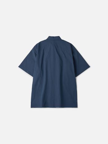 Hidden Type Half Sleeve Shirts (Navy)
