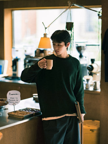 Yak Wool Crewneck Sweater (Navy)