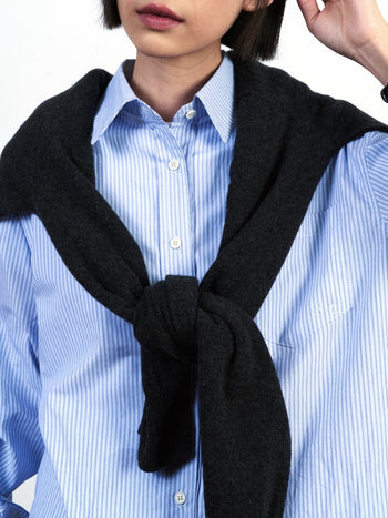 (W)Breeze Stripe Shirts - Light Blue | W0 (S)