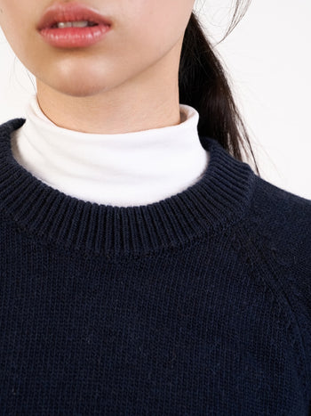 Yak Wool Crewneck Sweater (Navy)