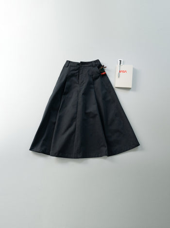 (W)Relaxed Flare Chino Skirt (Black)
