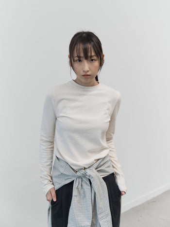 Mellow Slim Long Sleeves T-Shirt (Beige)