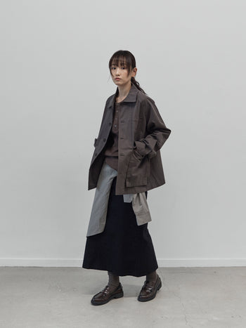 Herringbone Twill Fatigue Skirt (Black)