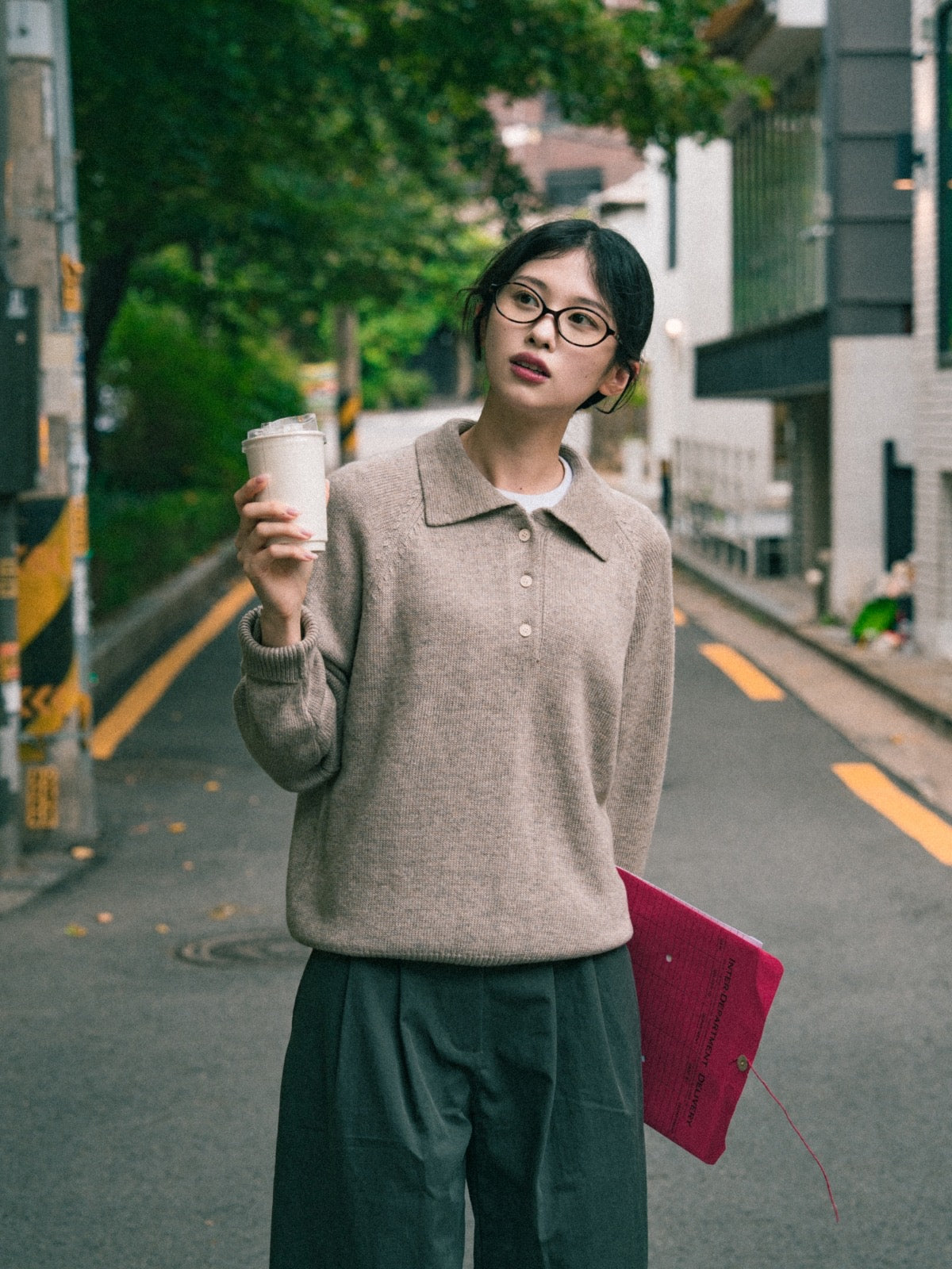Yak Wool Collar Knit (Navy)