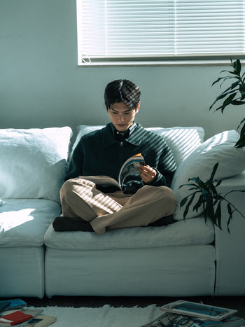 2way Zip-up Cardigan (Blue)