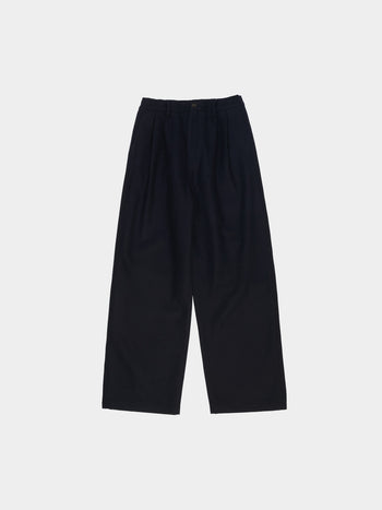 City Wool Pin-tuck Trouser (Navy)