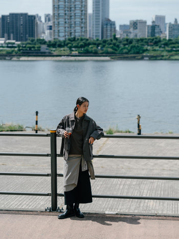 Herringbone Twill Fatigue Skirt (Black)