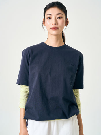Relaxed Half String Tee (Navy)