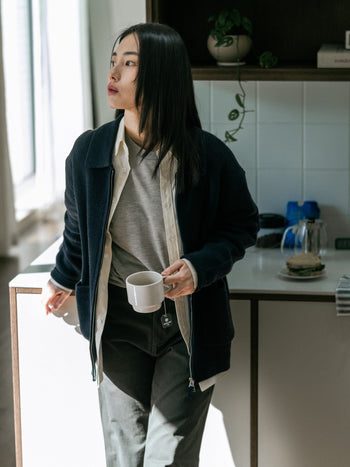 2way Zip-up Cardigan (Blue Green)