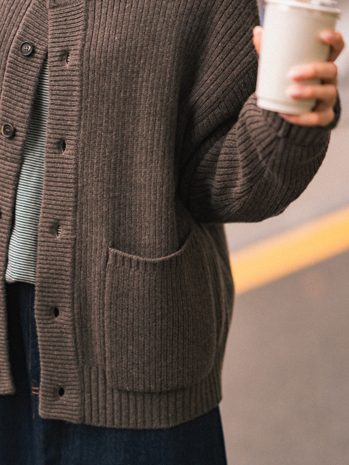 Daily Fine Wool Cardigan (Navy)