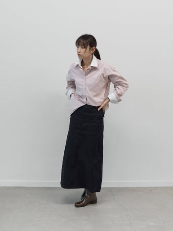 Herringbone Twill Fatigue Skirt (Black)