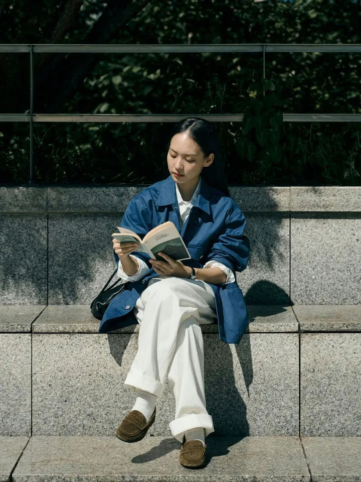 Blue skies, a blue chore jacket — 1