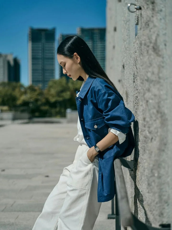 Blue skies, a blue chore jacket — 3